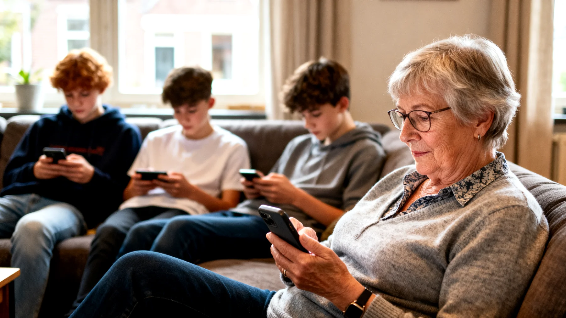 Oma ervaart gebrek aan quality time met haar adolescente kleinkinderen en zoekt manieren om een betekenisvolle band op te bouwen ondanks hun drukke agenda's en veranderende interesses"